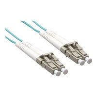 Axiom LC-LC Multimode Duplex OM4 50/125 Fiber Optic Cable - 10m - Aqua - pa
