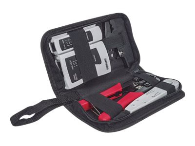 Intellinet 4-Piece Network Tool Kit, 4 Tool Network Kit Composed of LAN Tester, LSA punch down tool, Crimping Tool and