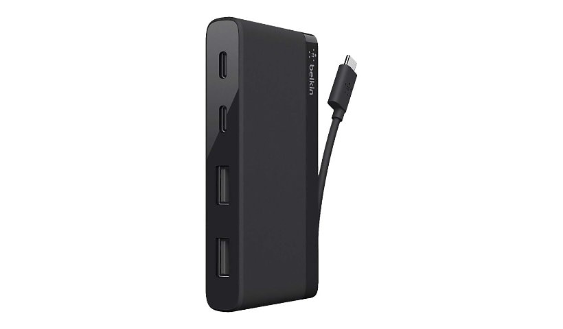 Belkin USB C 4-Port Mini Hub - 2x USB C 2x USB-A Ports 5Gbps - Black