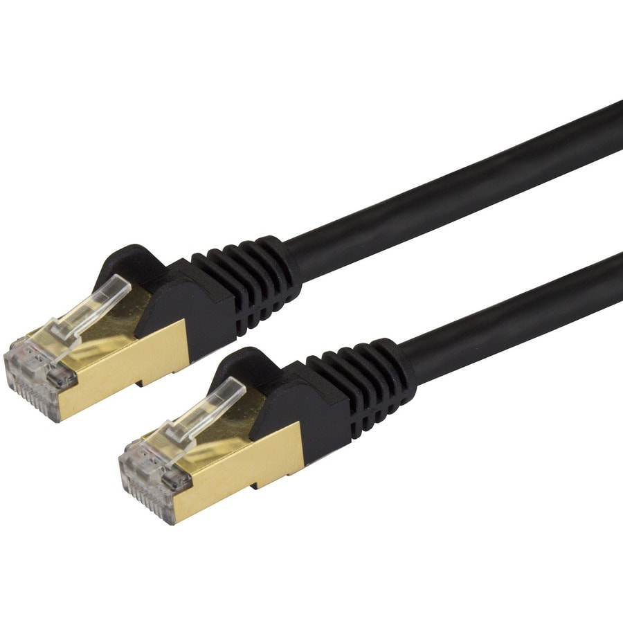 StarTech.com 25 ft CAT6a Ethernet Cable - 10 GbE Shielded Snagless RJ45 100W PoE Patch Cord - Black