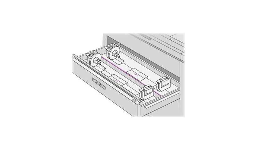 HP media drawer and tray - 2 rolls