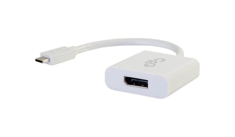 C2G USB C to DisplayPort Adapter Converter - 4K 30Hz - White - M/M