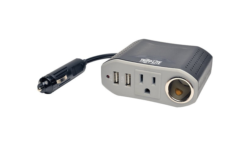 Tripp Lite Ultra-Compact Car Inverter 100W 12V CLA 120V 2 USB Charging Ports 1 Outlet - DC to AC power inverter +