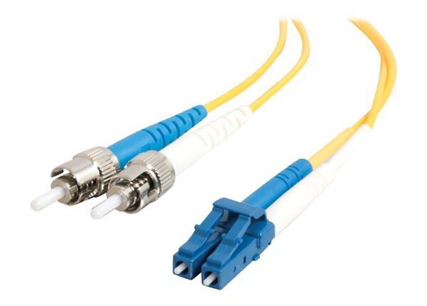 C2G 10m LC-ST 9/125 OS1 Duplex Single-Mode Fiber Optic Cable - Low Smoke Zero Halogen LSZH - Yellow - patch cable - 33