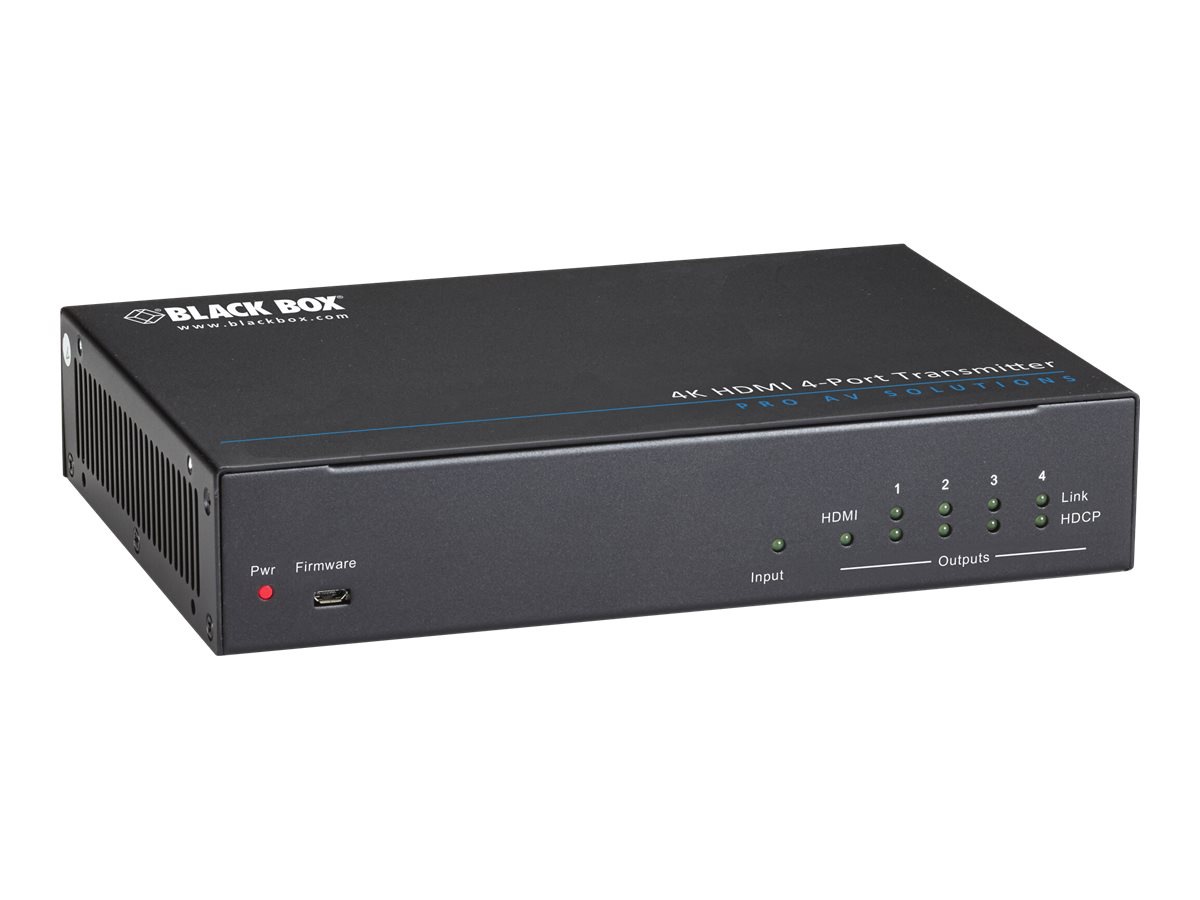 BLACK BOX 4PT VID EXTDR 4K HDMI IR