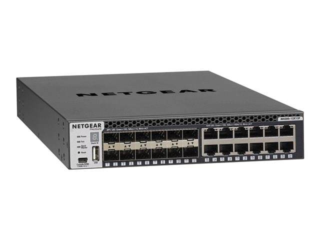 Netgear M4300 Stackable Managed Switch with 24x10G including 12x10GBASE-T  and 12xSFP+ Layer 3 - XSM4324S-100NES - Ethernet Switches 
