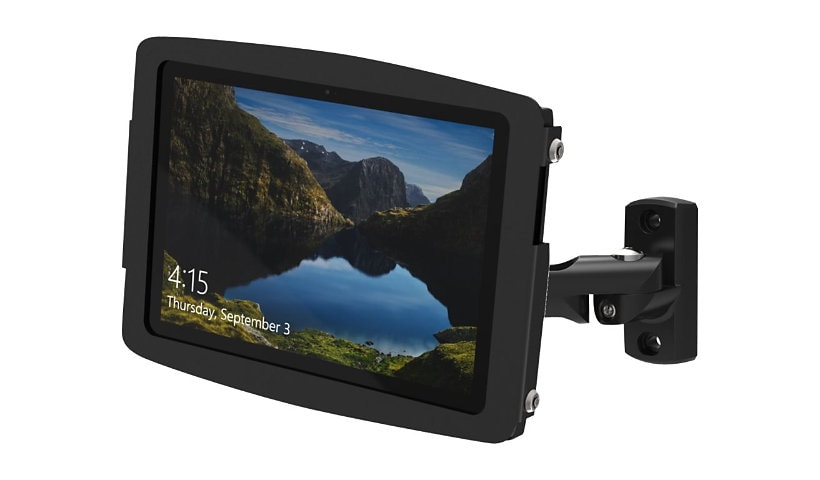 Compulocks Swing Arm Surface Pro7 / Galaxy TabPro S Wall Mount Kiosk Black