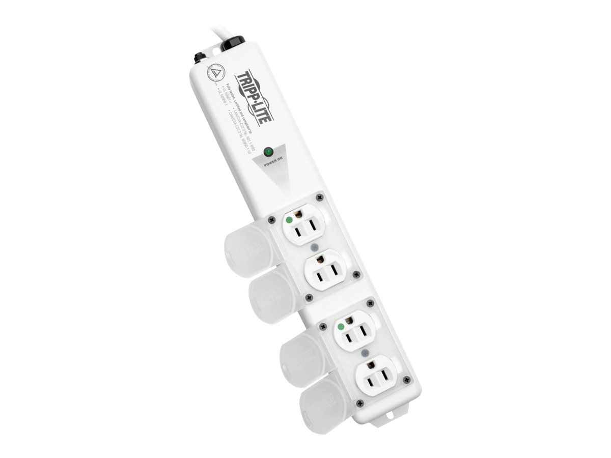 Eaton Tripp Lite Series Safe-IT Power Strip Medical Hospital Grade Antimicrobial UL 60601-1 4 Outlet 6' Cord - power