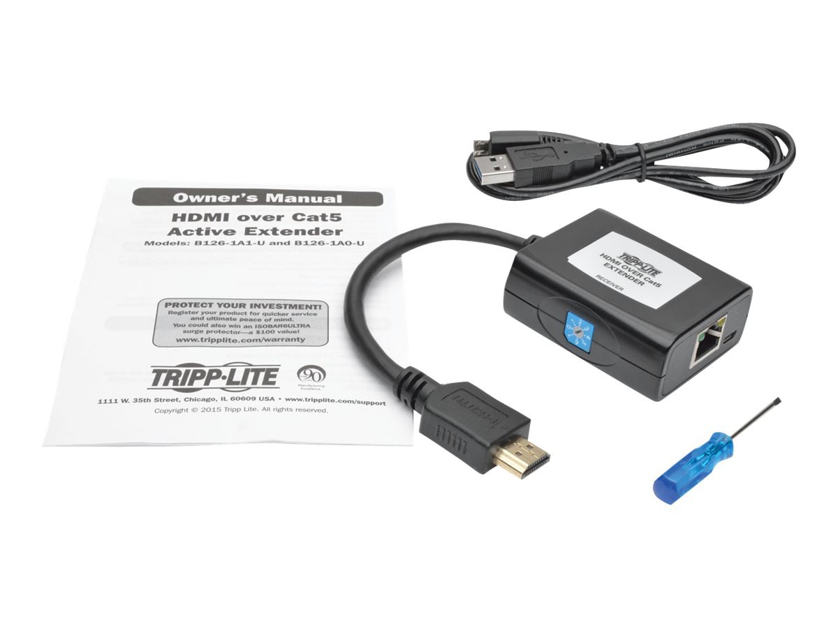 Tripp Lite HDMI over Cat5/Cat6 Active Extender Reciever Video Audio 1080p - video/audio extender - TAA Compliant