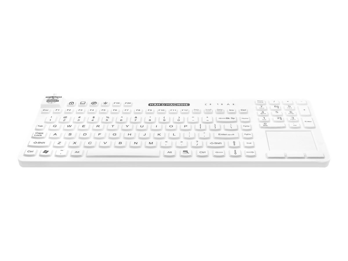 Man & Machine Really Cool Touch - keyboard - with touchpad - hygienic white