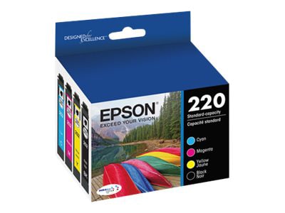 Epson 220 - 4-pack - black, yellow, cyan, magenta - original - ink cartridg