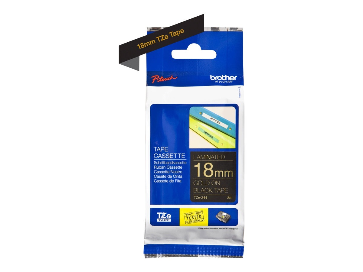 Brother TZe-344 - laminated tape - 1 cassette(s) - Roll (1.8 cm x 8 m)