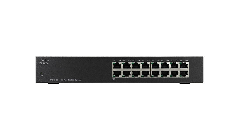 Cisco Small Business SF110-16 - switch - 16 ports - unmanaged - rack-mounta