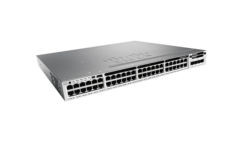 Cisco Catalyst 3850-48PW-S - switch - 48 ports - managed - rack-mountable - with 50 x Cisco Access Point Adder License,
