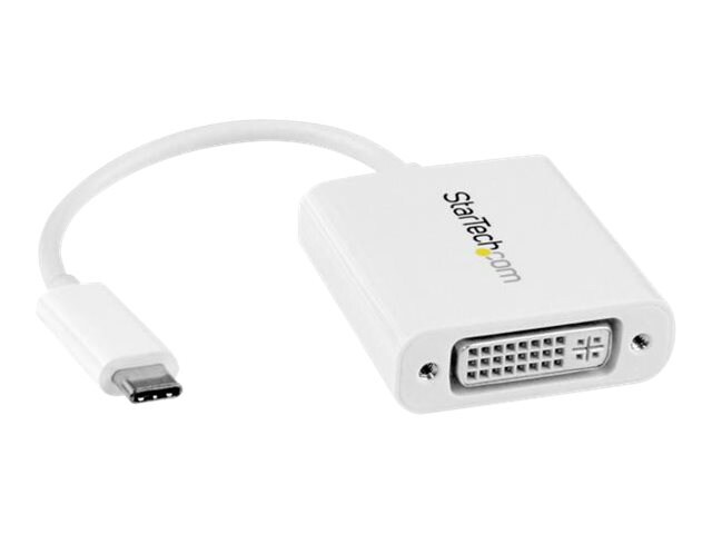 StarTech.com USB C to DVI Adapter - USB Type-C DVI Video Converter - White