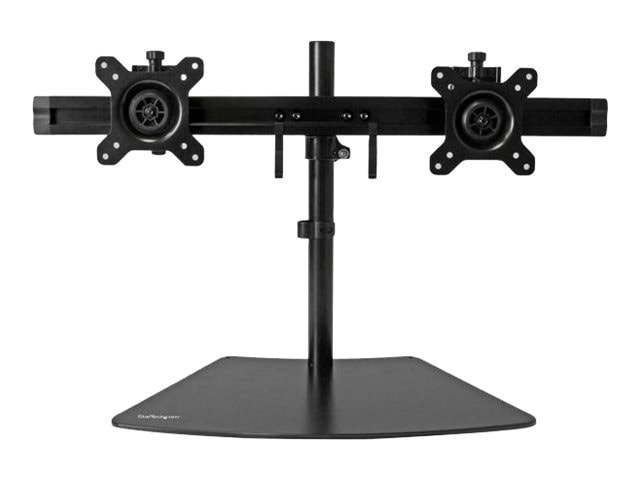 StarTech.com Dual Monitor Stand, Horizontal, For up to 24" (17.6lb/8kg) VESA Monitors, Black, Adjustable Monitor Stand,