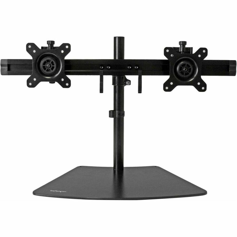 StarTech.com Dual Monitor Stand, Horizontal, For up to 24" (17.6lb/8kg) VESA Monitors, Black, Adjustable Monitor Stand