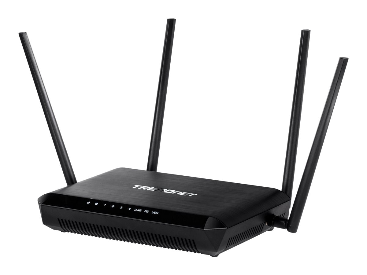 TRENDnet TEW-827DRU AC2600 StreamBoost MU-MIMO WiFi Router - wireless router - Wi-Fi 5 - desktop - TAA Compliant