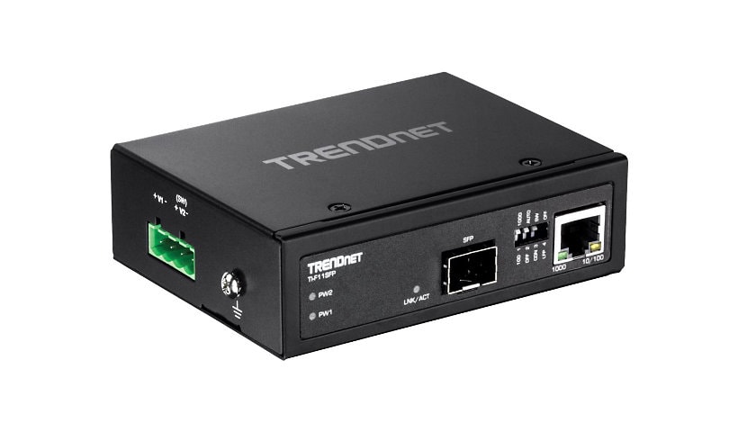 TRENDnet TI-F11SFP - media converter - 10Mb LAN, 100Mb LAN, 1GbE - TAA Compliant