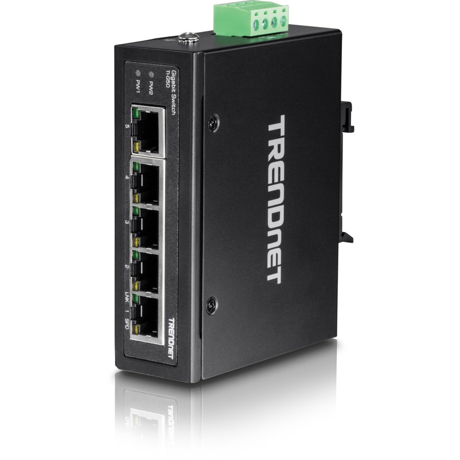 Thumbnail 6 of 12 for TRENDnet 5-Port Hardened Industrial Gigabit DIN-Rail Switch, TI-G50, 10 Gbps, IP50 Rated, Ethernet Splitter, NDAA & TAA