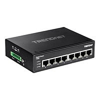 TRENDnet 8-Port Hardened Industrial Gigabit DIN-Rail Switch, 16 Gbps Switching Capacity, IP30 Rated Metal Housing (-40