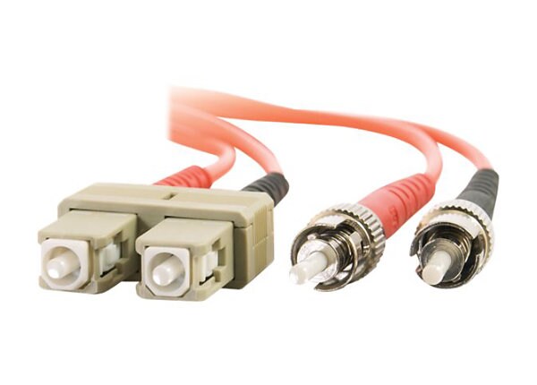 C2G SC-ST 62.5/125 OM1 Duplex Multimode Fiber Optic Cable (Plenum-Rated) - patch cable - 66 ft - orange