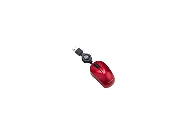 Toshiba Retractable Mini - mouse - USB - scarlet red