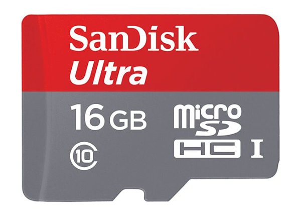 SanDisk Ultra - flash memory card - 16 - microSDHC - SDSQUNC-016G-AN6IA - Memory Cards