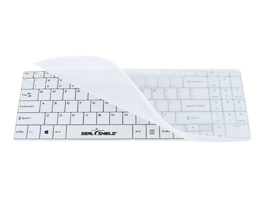Seal Shield Clean Wipe Waterproof - keyboard - US QWERTY - white