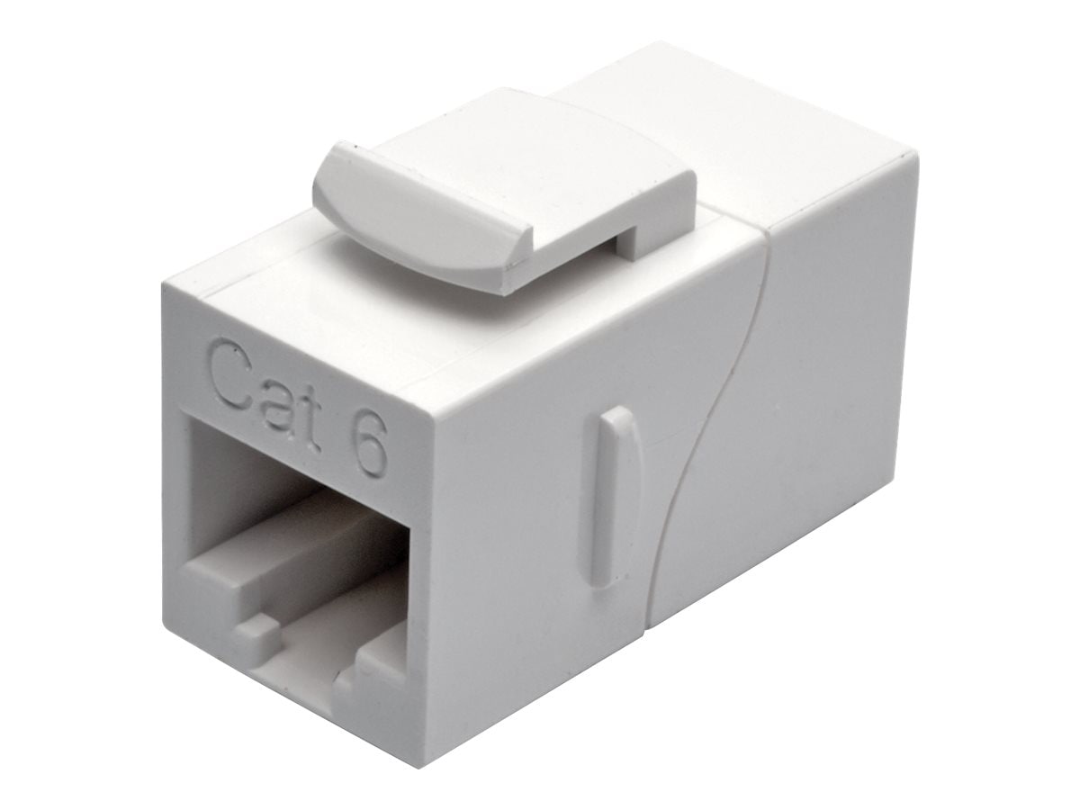 Tripp Lite Straight-Through Modular In-Line Snap-In Coupler - network coupler - TAA Compliant - white