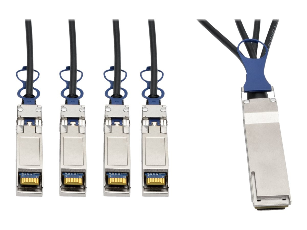 Eaton Tripp Lite Series QSFP+ to 10 GbE SFP+ Passive DAC Breakout Cable (M/