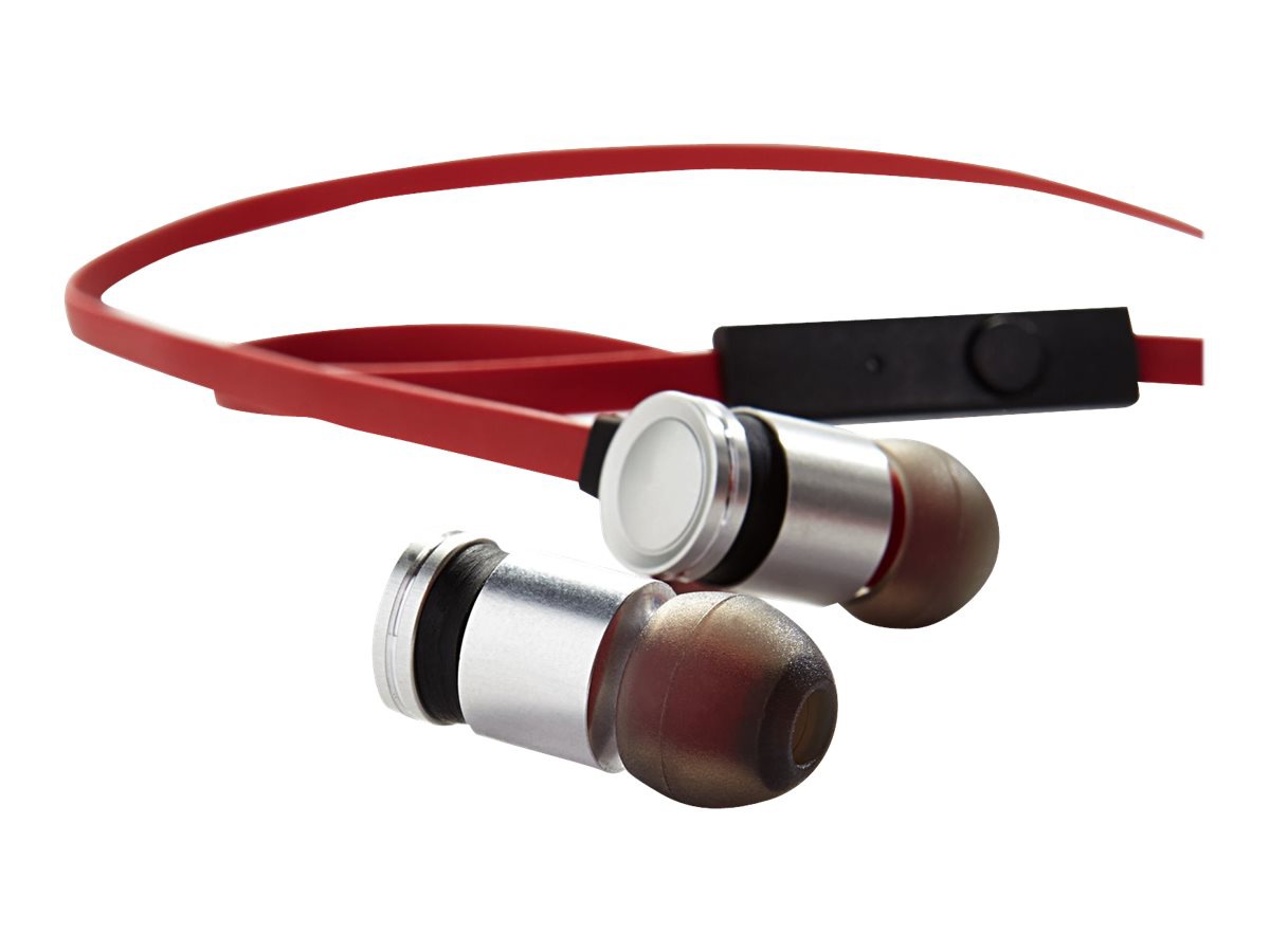 Verbatim Listen & Talk - earphones with mic - red and silver