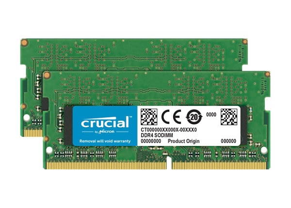 Crucial - DDR4 - kit - 32 GB: 2 x 16 GB - SO-DIMM 260-pin - 2400 MHz / PC4-19200 - unbuffered - Laptop - CDW.com