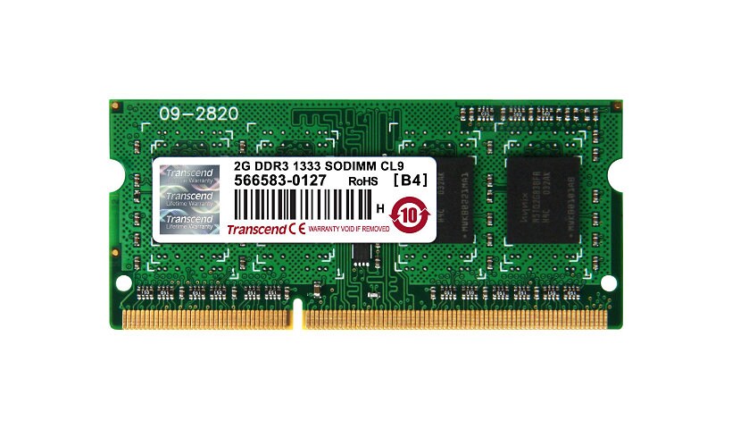 Transcend - DDR3 - module - 2 GB - SO-DIMM 204-pin - 1333 MHz / PC3-10600 -