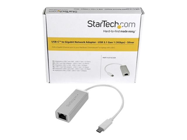 Thumbnail 2 of 8 for StarTech.com USB C to Gigabit Ethernet Adapter, USB 3.0 Network NIC, Type-C Gigabit Adapter, USB to GbE, Aluminum