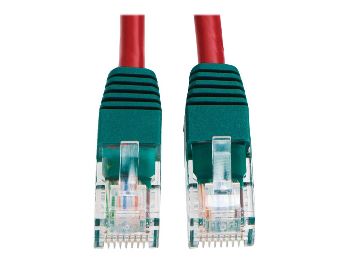 Tripp Lite Cat5e Cat5 Molded Crossover Patch Cable RJ45 M/M Red 10' 10ft