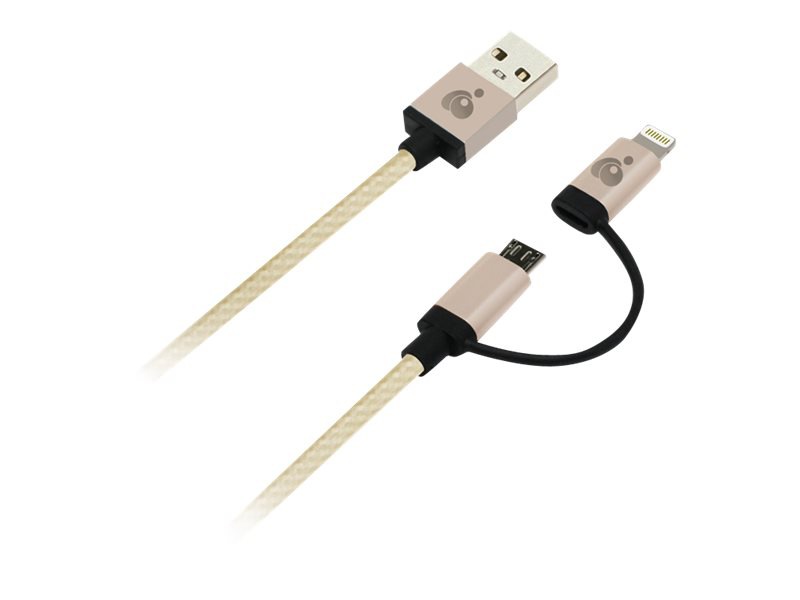 IOGEAR DuoLinq charging / data cable - Lightning / USB - 3.3 ft
