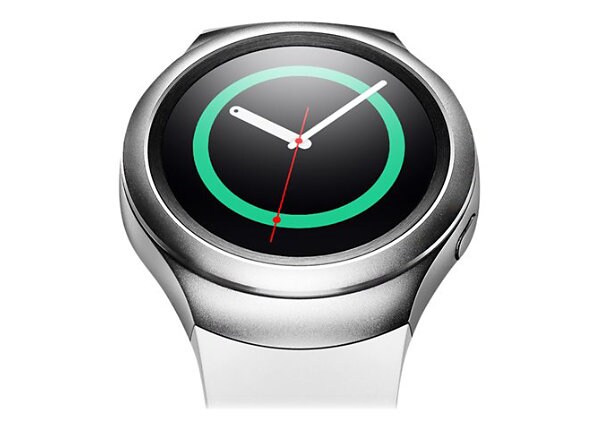 Samsung Gear S2 - silver - smart watch with band white - 4 GB
