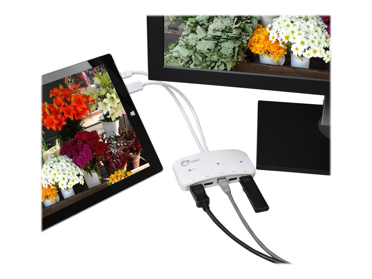 SIIG Mini-DP Video Dock with USB 3.0 LAN Hub - docking station - USB - HDMI