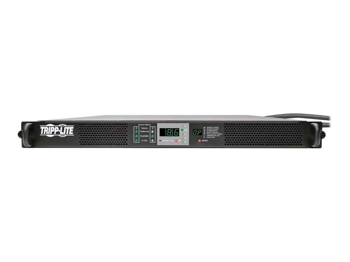 Tripp Lite PDU 3-Phase Monitored/ATS 208V 8.6kW 2 L21-30P 6' Cords 1U