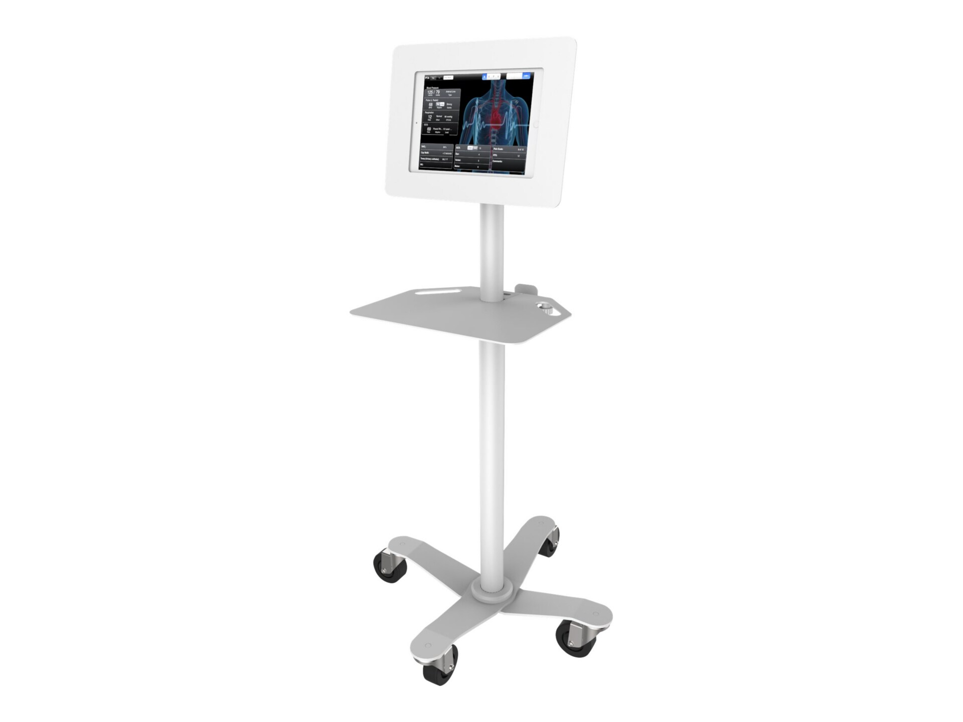 Compulocks Medical Rolling Cart - VESA Compatible stand - for tablet - whit
