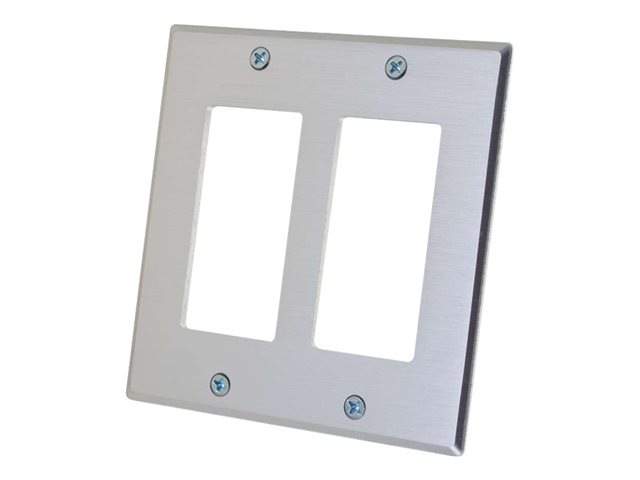 C2G Two Decora Compatible Cutout Double Gang Wall Plate - mounting plate
