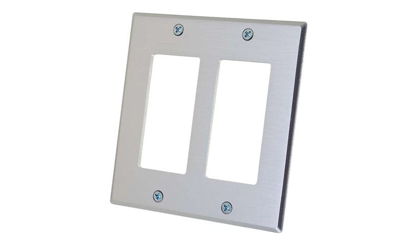 C2G Two Decora Compatible Cutout Double Gang Wall Plate - mounting plate