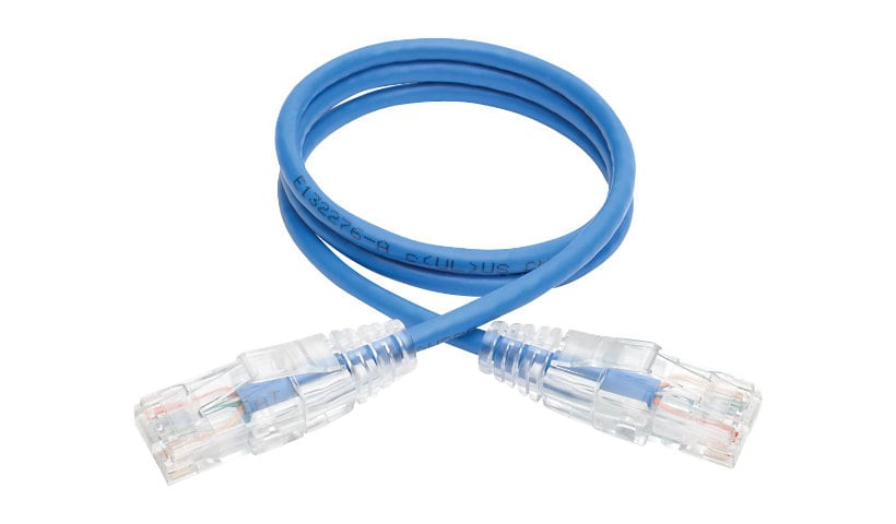 Eaton Tripp Lite Series Cat6 Gigabit Snagless Slim UTP Ethernet Cable (RJ45 M/M), PoE, Blue, 2 ft. (0.61 m) - patch