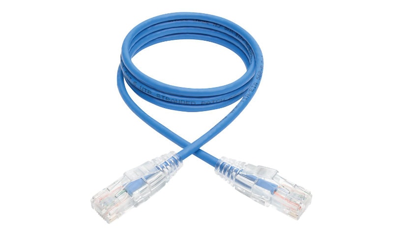 Eaton Tripp Lite Series Cat6 Gigabit Snagless Slim UTP Ethernet Cable (RJ45 M/M), PoE, Blue, 3 ft. (0.91 m) - patch