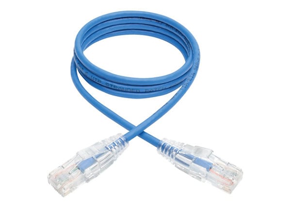 Tripp Lite 3ft Cat6 Gigabit Snagless Molded Slim UTP Patch Cable RJ45 M/M  Blue 3' - patch cable - 3 ft - blue - N201-S03-BL - Cat 6 Cables 