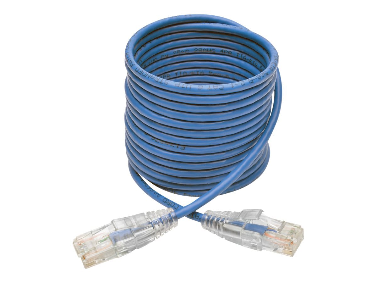 Eaton Tripp Lite Series Cat6 Gigabit Snagless Slim UTP Ethernet Cable (RJ45 M/M), PoE, Blue, 6 ft. (1.83 m) - patch