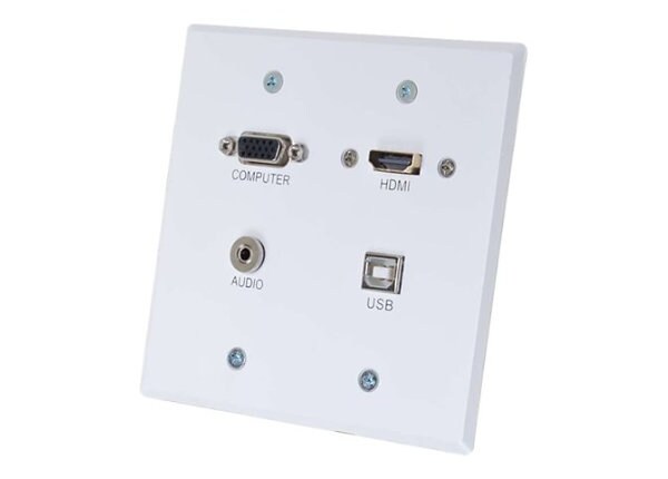 C2G HDMI, VGA + Stereo Audio Double Gang Wall Plate Transmitter with USB - mounting plate