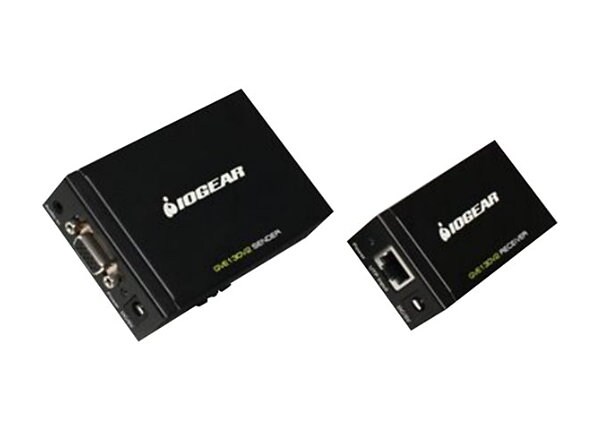 IOGEAR VGA CAT5e/6 Extender Kit with Audio GVE130V2 (Sender and Receiver) - video/audio extender