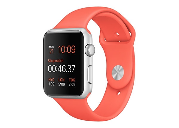 Apple Watch Sport - silver aluminum - smart watch with sport band - apricot